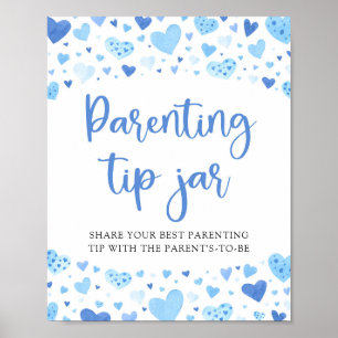 Poster Sympathique Coeurs Bleus Saint Valentin Conseils P