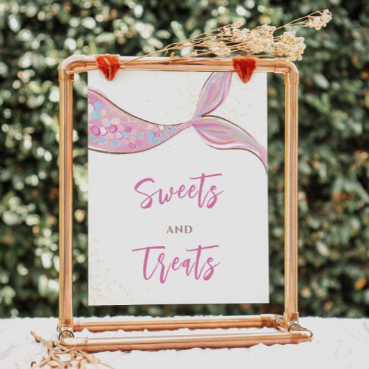 Poster Sympathique Dessert de sirène Signal d'anniversair