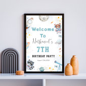 Poster Sympathique explosion hors de l'espace anniversair