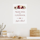 Poster Sympathique Marsala Floral (Cuisine)