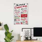 Poster Sympathique Règles de Noël Moderne Panneau de l'af (Bureau à domicile)