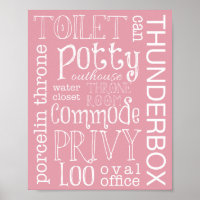Sympathique Toilette Pink clair Salle de bain Sign