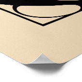 Poster Symphonie Abstraite - Noir & Beige Gras (Coin)