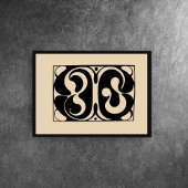 Poster Symphonie Abstraite - Noir & Beige Gras