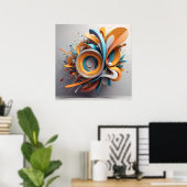 Poster Symphonie - Conception de style de rendu 3D abstra (Bureau à domicile)