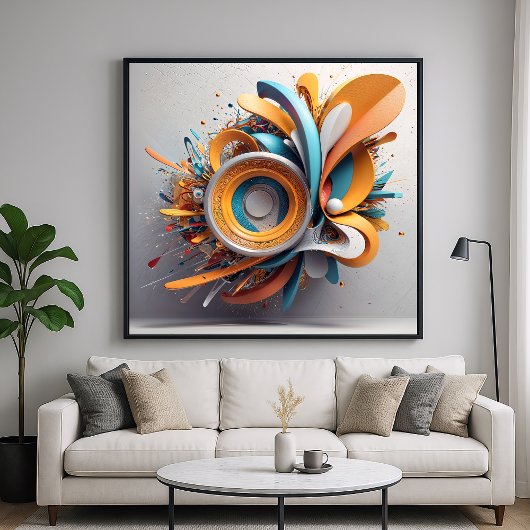 Poster Symphonie - Conception de style de rendu 3D abstra