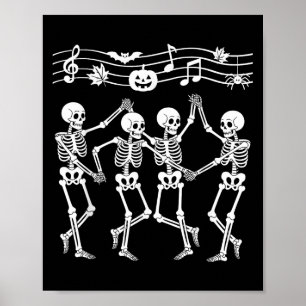 Poster Symphonie Danse Halloween Musique Fête Danser Skel