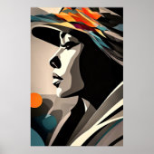 Poster Symphonie de couleurs sur visage abstrait (Devant)