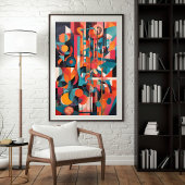 Poster Symphonie de géométrie néon