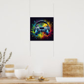 Poster Symphonie de Pixels et de Sons : Art de jeu vibran (Cuisine)