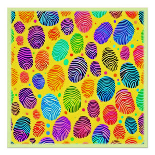 Poster Symphonie d'empreintes digitales colorée
