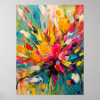 Poster Symphonie florale Abstraite
