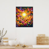 Poster Symphonie florale et fruitée (Cuisine)