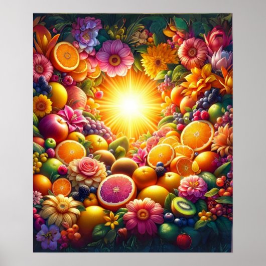 Poster Symphonie florale et fruitée (Devant)