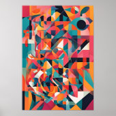 Poster Symphonie fragmentée : Fusion géométrique Abstrait (Devant)