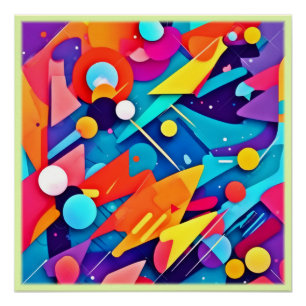 Poster Symphonie géométrique de couleur