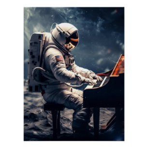 Poster Symphonie pour les étoiles   L'astronaute Piano su