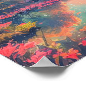 Poster Symphonie rose fascinante dans le marais (Coin)