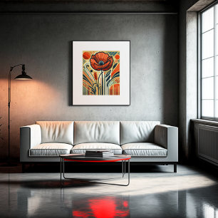 Poster Symphonie vibrante du coquelicot