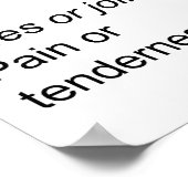 Poster Symptômes communs Graphique de la leucémie Cancer  (Coin)