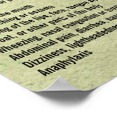 Poster Symptômes de l'allergie alimentaire (Coin)