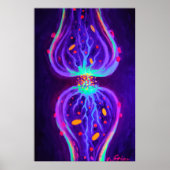 Poster Synapse with neurotransmitters (Devant)