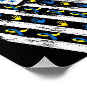 Poster Syndrome de Down Sensibilisation Usa Drapeau Améri (Coin)
