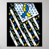 Poster Syndrome de Down Sensibilisation Usa Drapeau Améri (Devant)