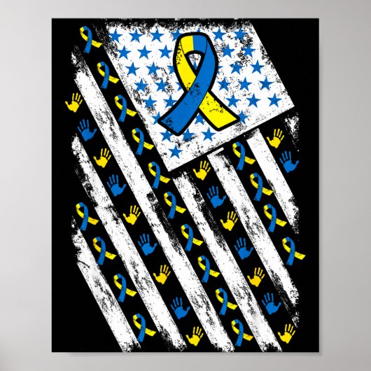 Poster Syndrome de Down Sensibilisation Usa Drapeau Améri (Devant)