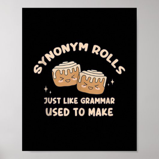 Poster Synonym Rolls Plaisanter Cinnamon Rolls Grammar Pu (Devant)
