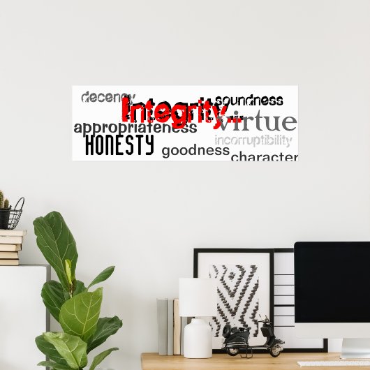 Poster synonymes d'intégrité (Bureau à domicile)