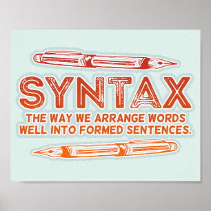 Poster Syntaxe Funky Structure de la phrase Grammaire