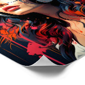 Poster Synthwave Art Nouveau Punk GIRL Écouter De La Musi (Coin)