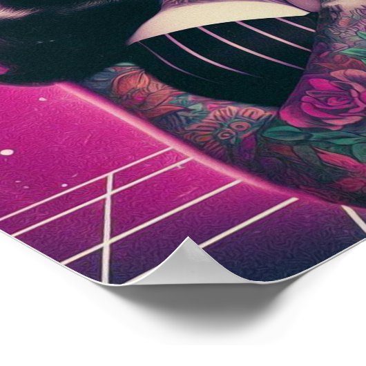 Poster Synthwave Goth Pin-up (Coin)