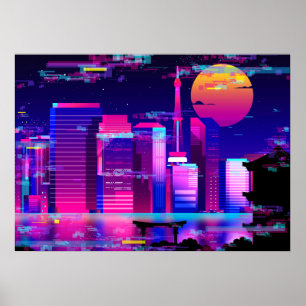Poster Synthwave Neon City