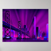 Poster Synthwave Neon City San Francisco (Devant)