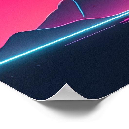 Poster Synthwave Sunset Drive : Course Vers Demain (Coin)