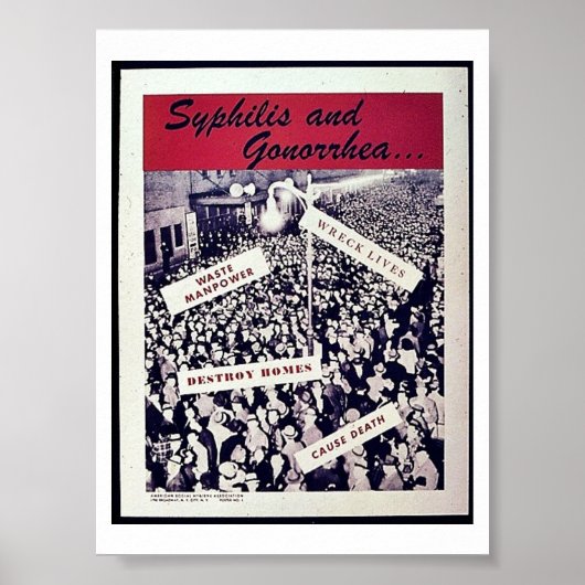 Poster Syphilis And Gonorrhea (Devant)
