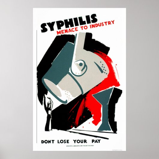 Poster Syphilis Is A Menace 1940 WPA (Devant)