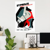 Poster Syphilis Is A Menace 1940 WPA (Bureau à domicile)
