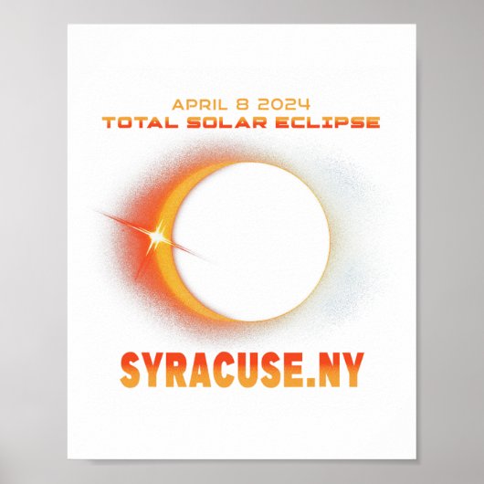 Poster Syracuse New York Total Solaire Eclipse 2024 (Devant)