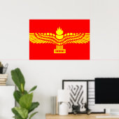 Poster Syriac Aramaic Peuple, drapeau syrien (Bureau à domicile)