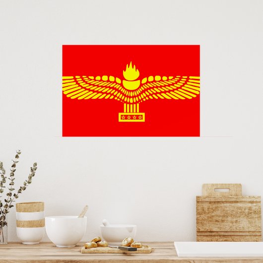 Poster Syriac Aramaic Peuple, drapeau syrien (Cuisine)
