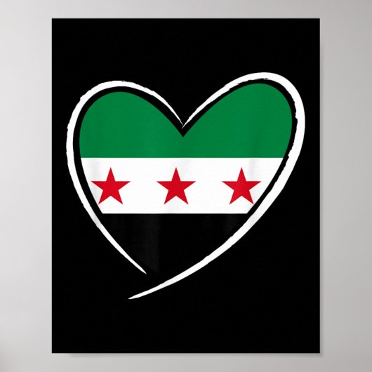 Poster Syrie Drapeau Coeur Syrien Hommes Femmes Garçons F (Devant)