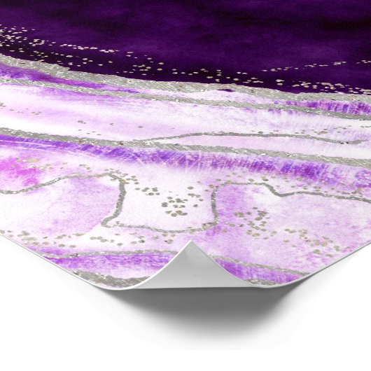 Poster Système Amethyst Purple & Silver Geode Open Bar Pa (Coin)