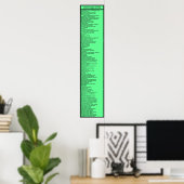 Poster Système décimal Dewey : Vert chaud avec en-tête (Bureau à domicile)