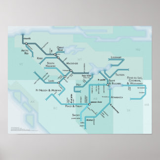 Poster Système du fleuve Mackenzie, 15 x 20