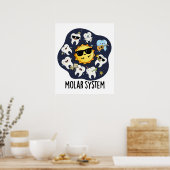 Poster Système Molaire Funny Dental Astronomy Pun (Cuisine)