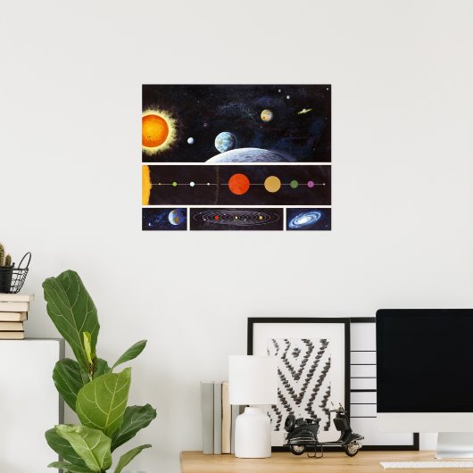 Poster Système solaire (Bureau à domicile)