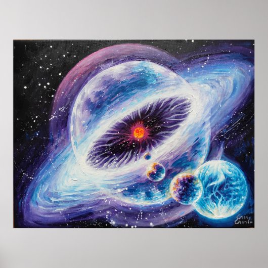 Poster Système solaire avec héliosphère (Devant)